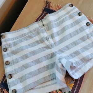 Loft striped shorts sailor buttons on side